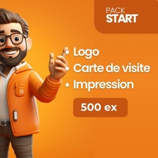 Pack Start - Conception Logo + Carte de visite + Impression